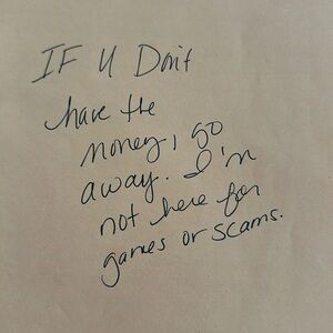 Please don’t ask me to send you anything through your email or phone. Buy or bye